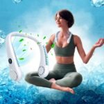 مروحة محمولة للرقبة - تصميم قابل للطي بدون شفرات