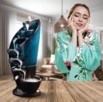 حرق بخور خزفي يدوياً - مزهرية بخور بزخارف ودخان متدرج - الصورة 3